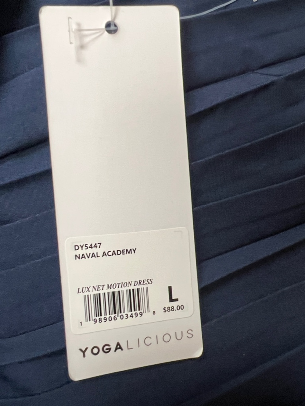 Yogalicious Navy Pleated Racerback Tennis Dress - Picture 5 of 5